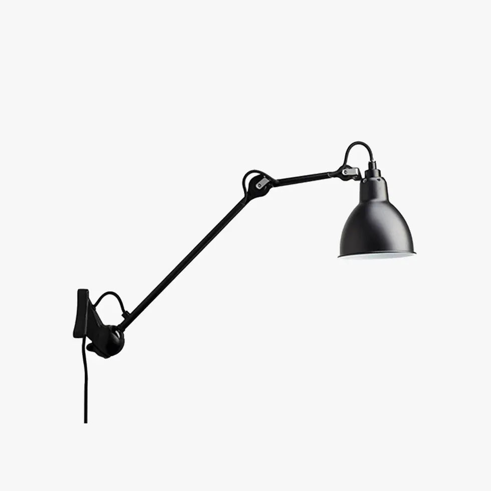 Wandlamp zwart met snoer en stekker