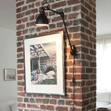 Wandlamp zwart met snoer en stekker