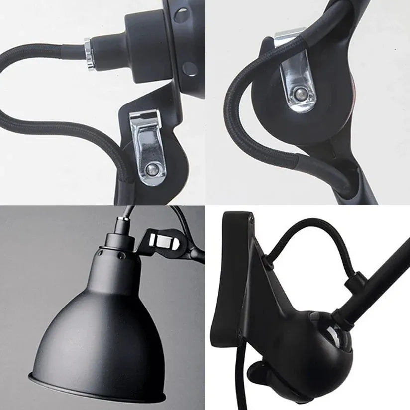 Wandlamp zwart met snoer en stekker