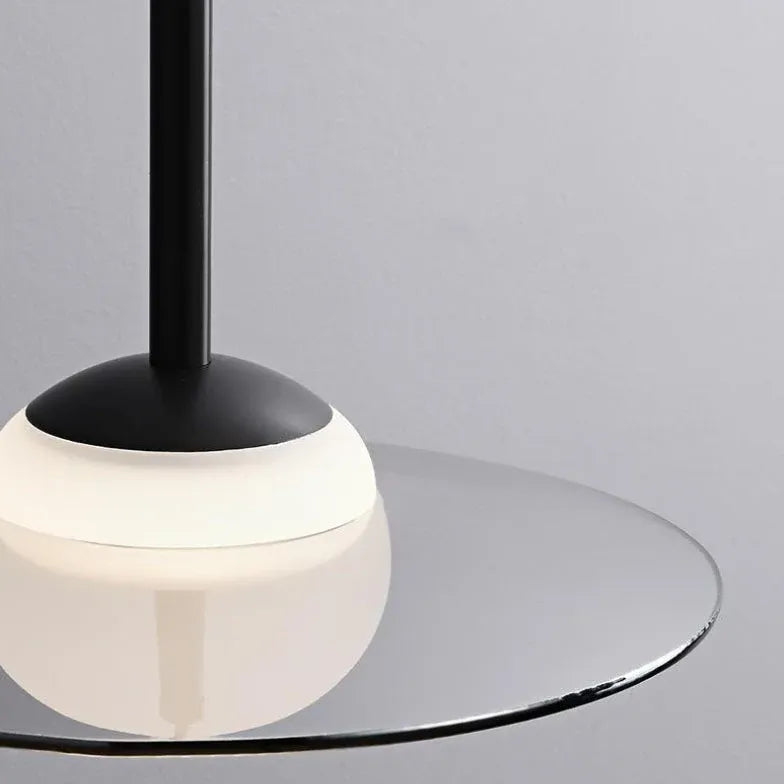 Hanglamp zwart glas in schijfvorm voor interieur