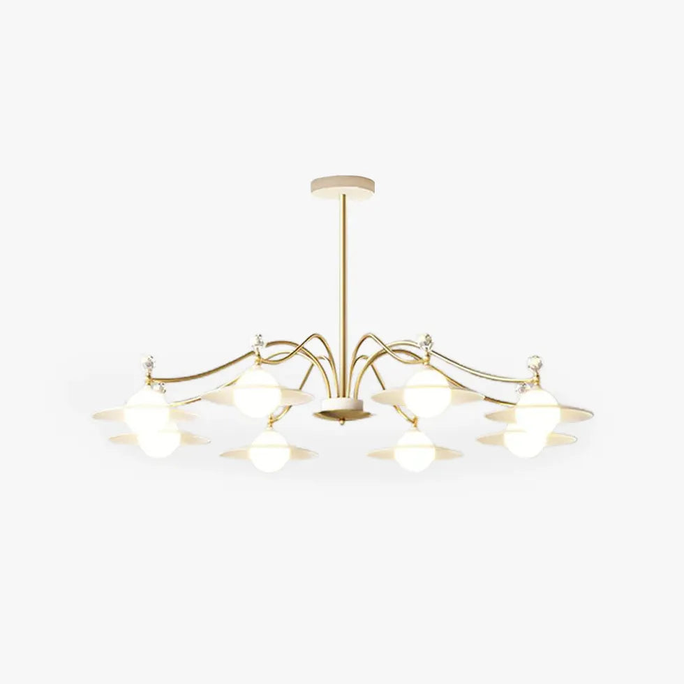 Huiskamer kroonluchter gouden elegant ontwerp