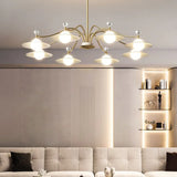 Huiskamer kroonluchter gouden elegant ontwerp