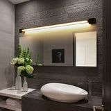 Langwerpige wandlamp zwart led voor badkamer
