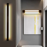 Langwerpige wandlamp zwart led voor badkamer