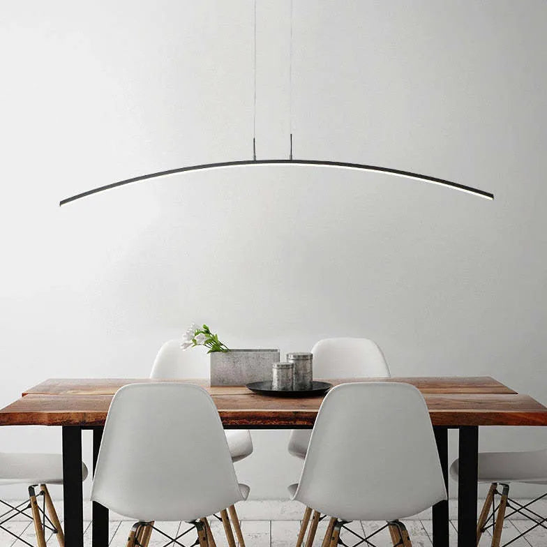 Hanglamp kookeiland zwart boogvormig led