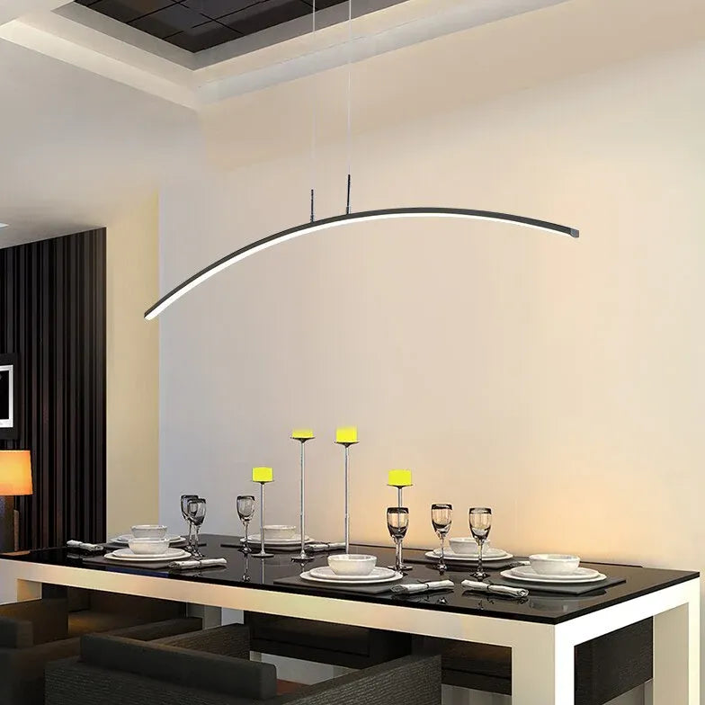 Hanglamp kookeiland zwart boogvormig led