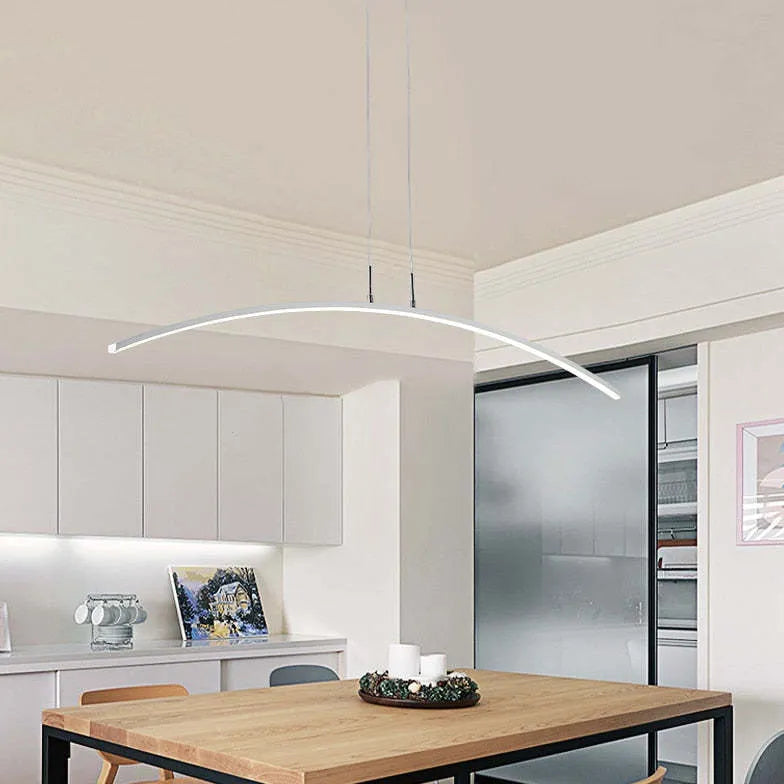 Hanglamp kookeiland zwart boogvormig led