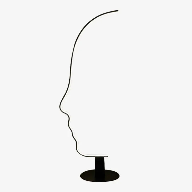 Boog design zwart zijprofiel vloerlamp