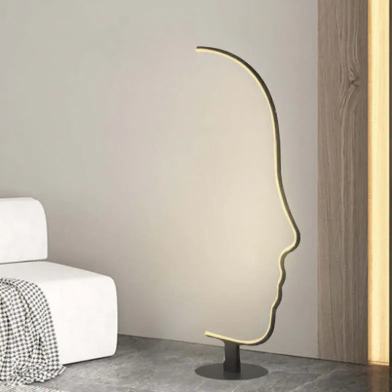 Boog design zwart zijprofiel vloerlamp