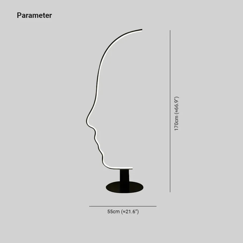Boog design zwart zijprofiel vloerlamp