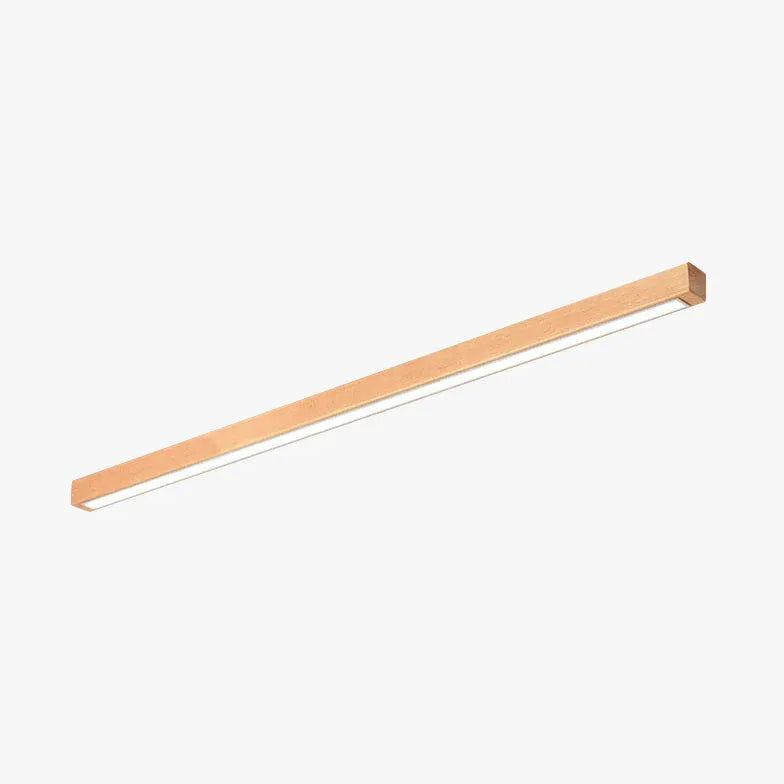Langwerpige plafondlamp hout gang led