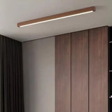 Langwerpige plafondlamp hout gang led
