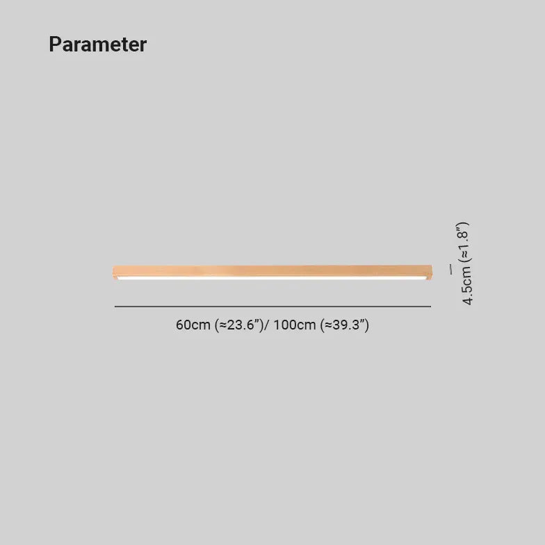 Langwerpige plafondlamp hout gang led