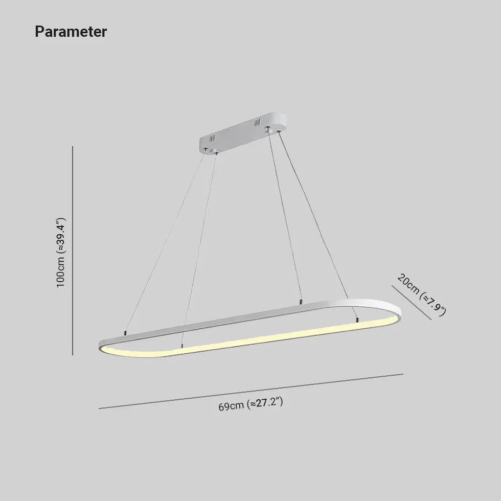 Ovale hanglamp zwart keuken met afstandsbediening dimbaar