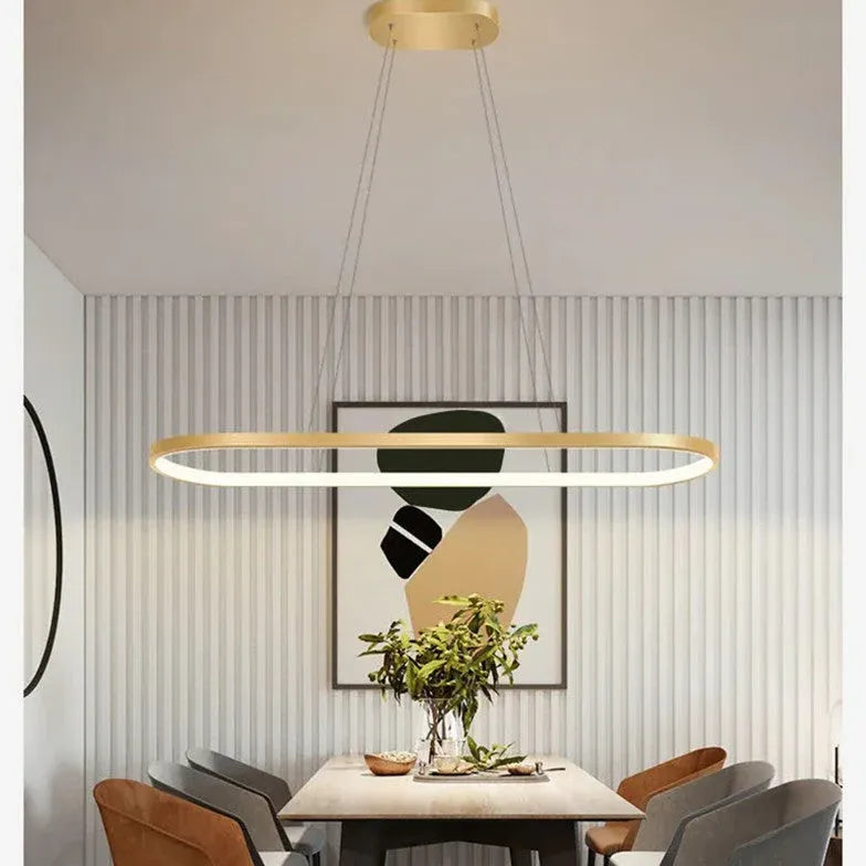 Ovale hanglamp zwart keuken met afstandsbediening dimbaar
