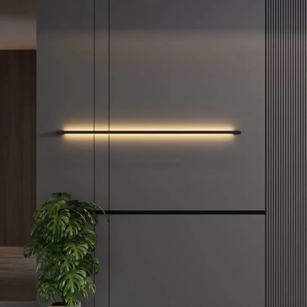 Wandlamp gang zwart met slank lijnontwerp