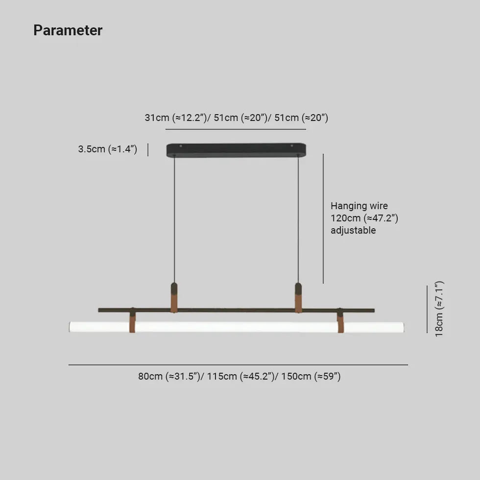Led hanglamp eettafel buisvormig ontwerp met dimmer afstandsbediening