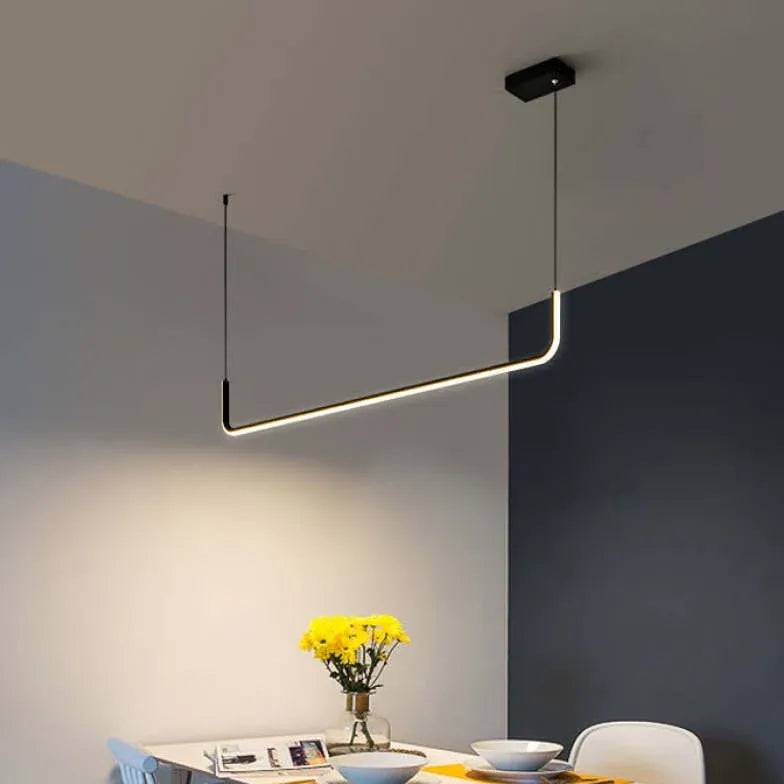 Hanglamp eettafel langwerpig zwart u vorm