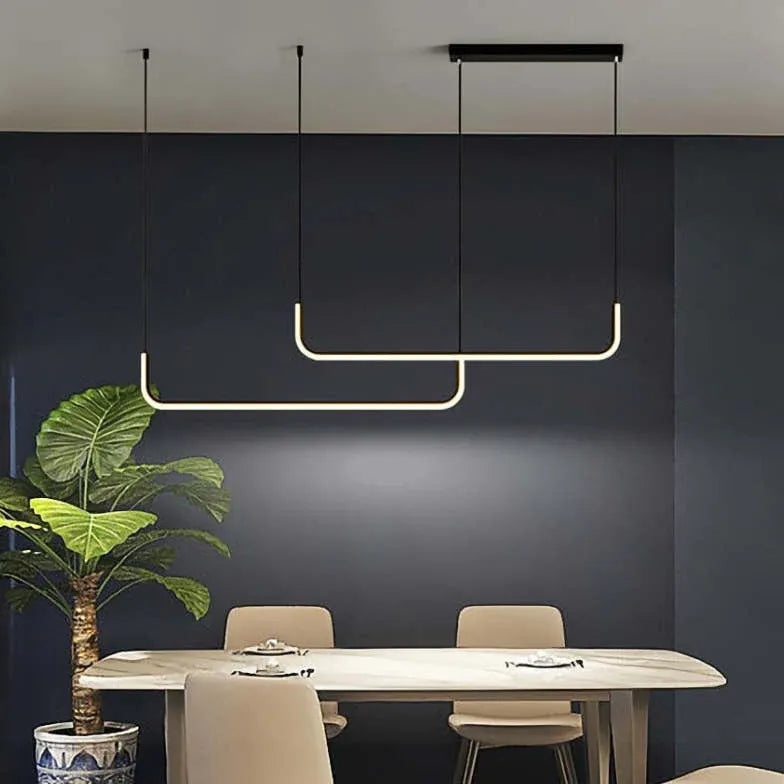 Hanglamp eettafel langwerpig zwart u vorm