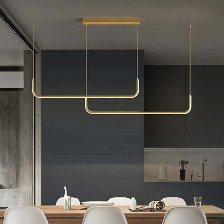 Hanglamp eettafel langwerpig zwart u vorm