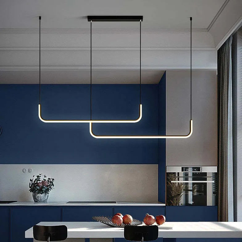 Hanglamp eettafel langwerpig zwart u vorm
