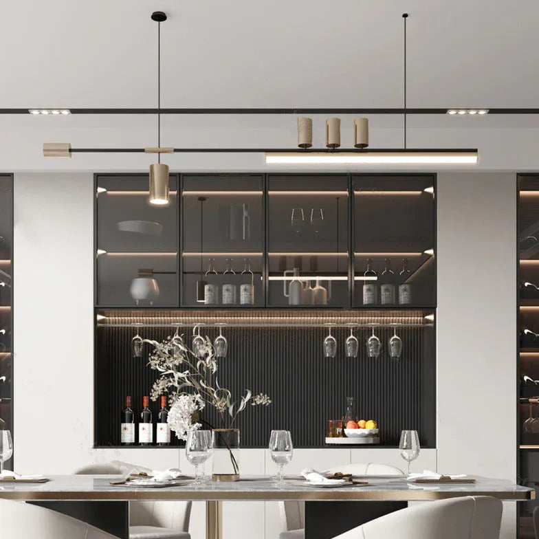 Kantoor hanglamp zwart lineaire verlichting
