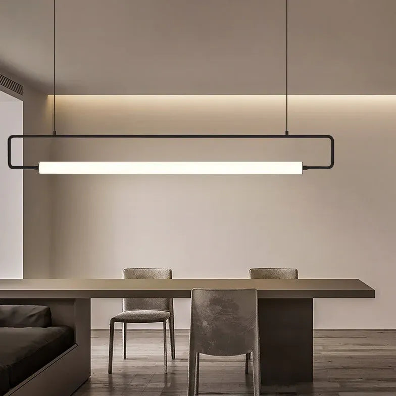 Hanglamp rechthoek zwart led langwerpig