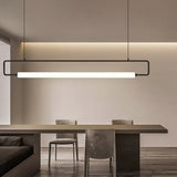 Hanglamp rechthoek zwart led langwerpig