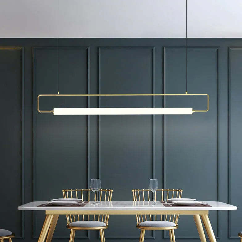 Hanglamp rechthoek zwart led langwerpig
