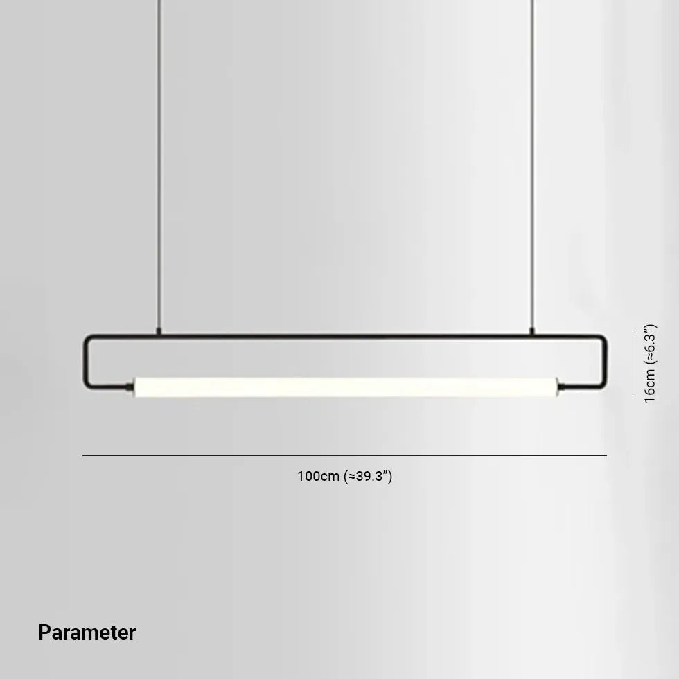 Hanglamp rechthoek zwart led langwerpig