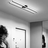 Badkamer plafond lamp zwart dubbel lineair