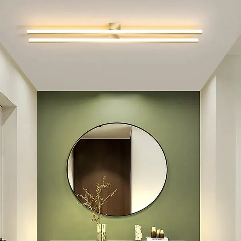 Badkamer plafond lamp zwart dubbel lineair