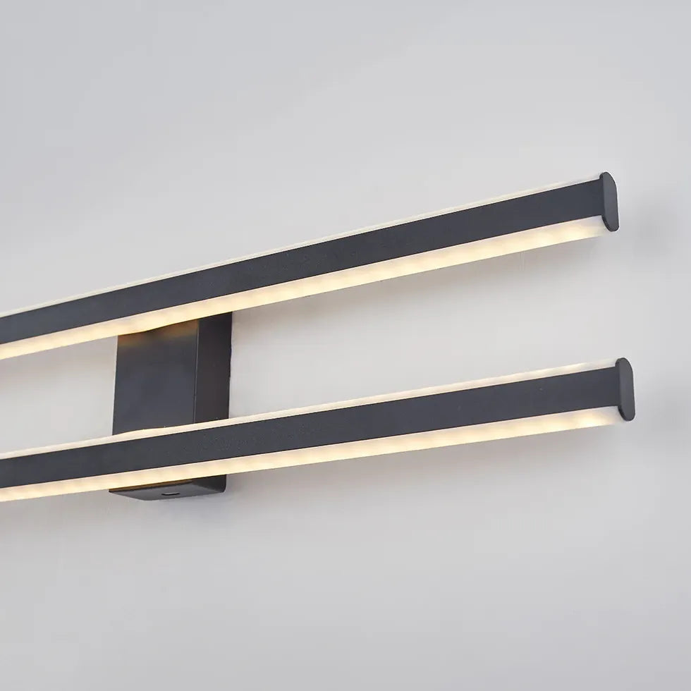 Badkamer plafond lamp zwart dubbel lineair