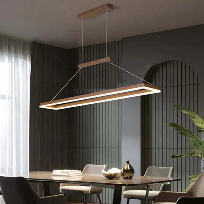 Hanglamp rechthoekig koffiebruin dimbaar