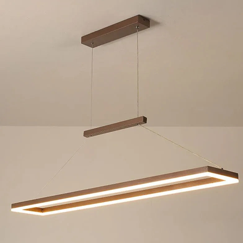 Hanglamp rechthoekig koffiebruin dimbaar