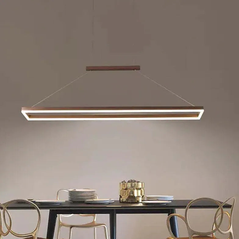 Hanglamp rechthoekig koffiebruin dimbaar