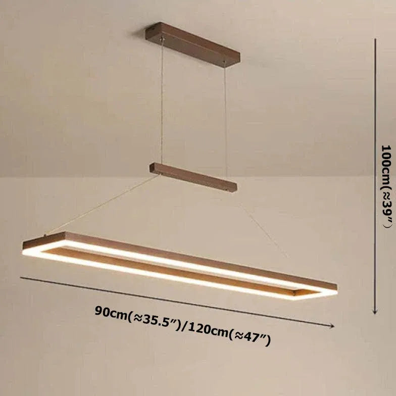Hanglamp rechthoekig koffiebruin dimbaar