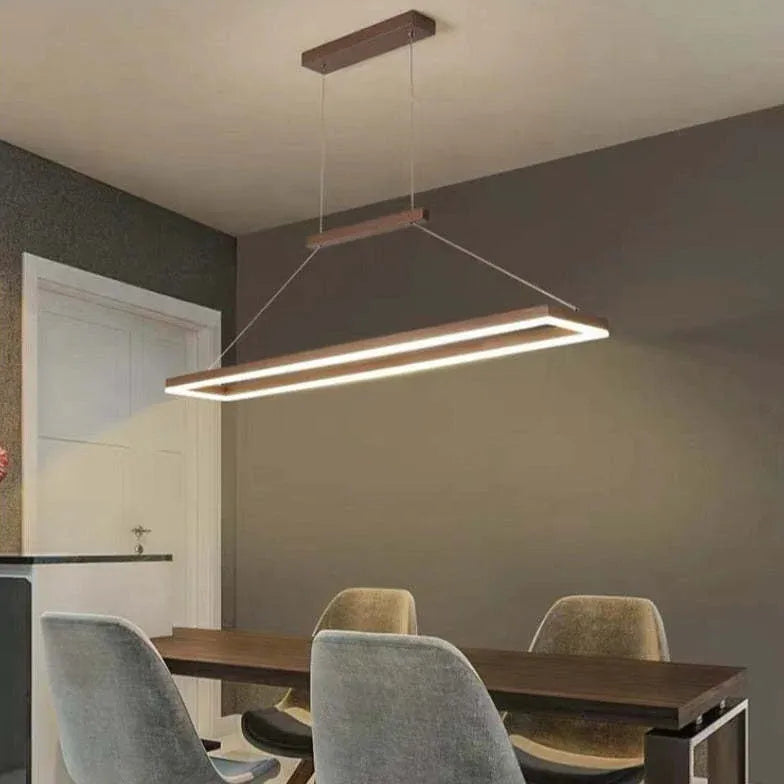 Hanglamp rechthoekig koffiebruin dimbaar