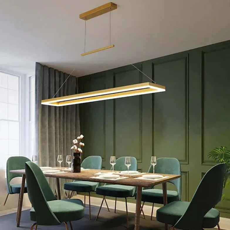 Hanglamp rechthoekig koffiebruin dimbaar