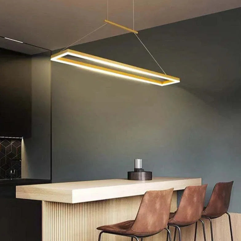 Hanglamp rechthoekig koffiebruin dimbaar