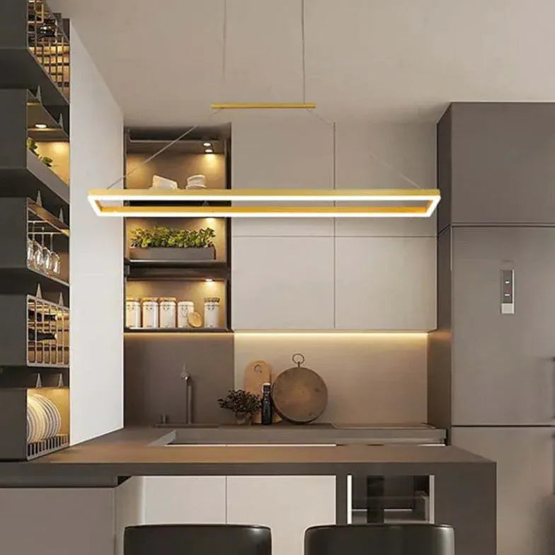 Hanglamp rechthoekig koffiebruin dimbaar