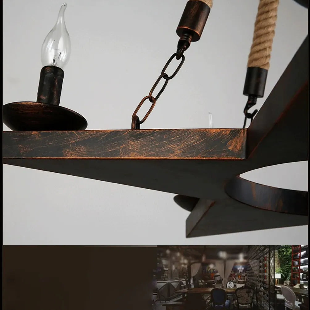 Industriële hanglampen met retro touwster design
