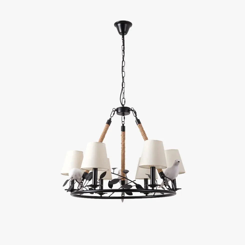 Kroonluchter retrovogeldecoratie voor de woonkamer