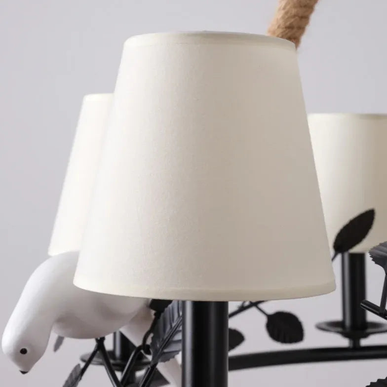 Kroonluchter retrovogeldecoratie voor de woonkamer