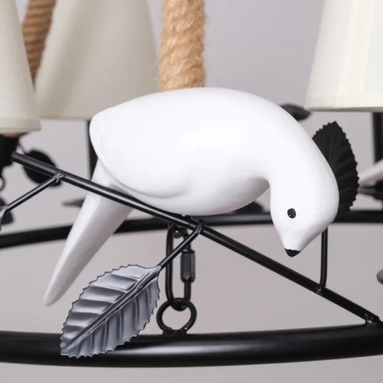 Kroonluchter retrovogeldecoratie voor de woonkamer