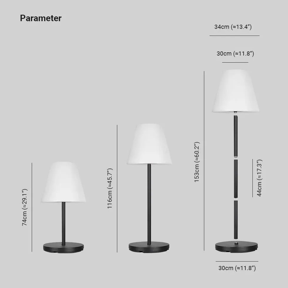 Vloerlamp buiten solar met witte lampenkap