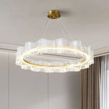 Hanglamp ringen goud golvende rand led
