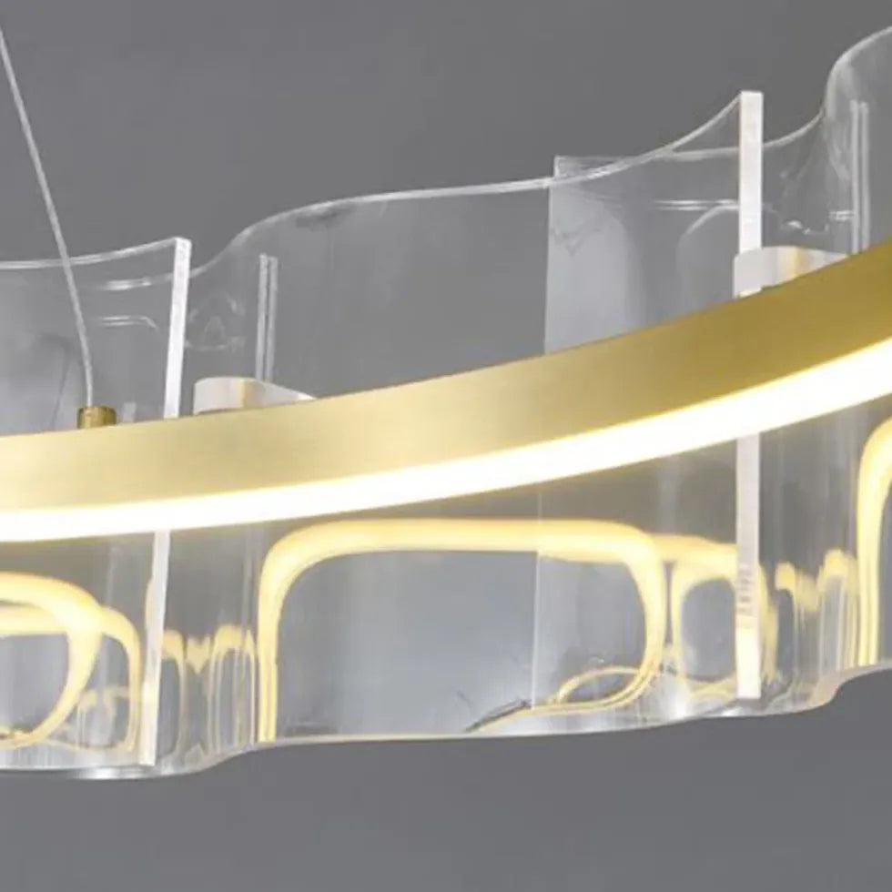 Hanglamp ringen goud golvende rand led