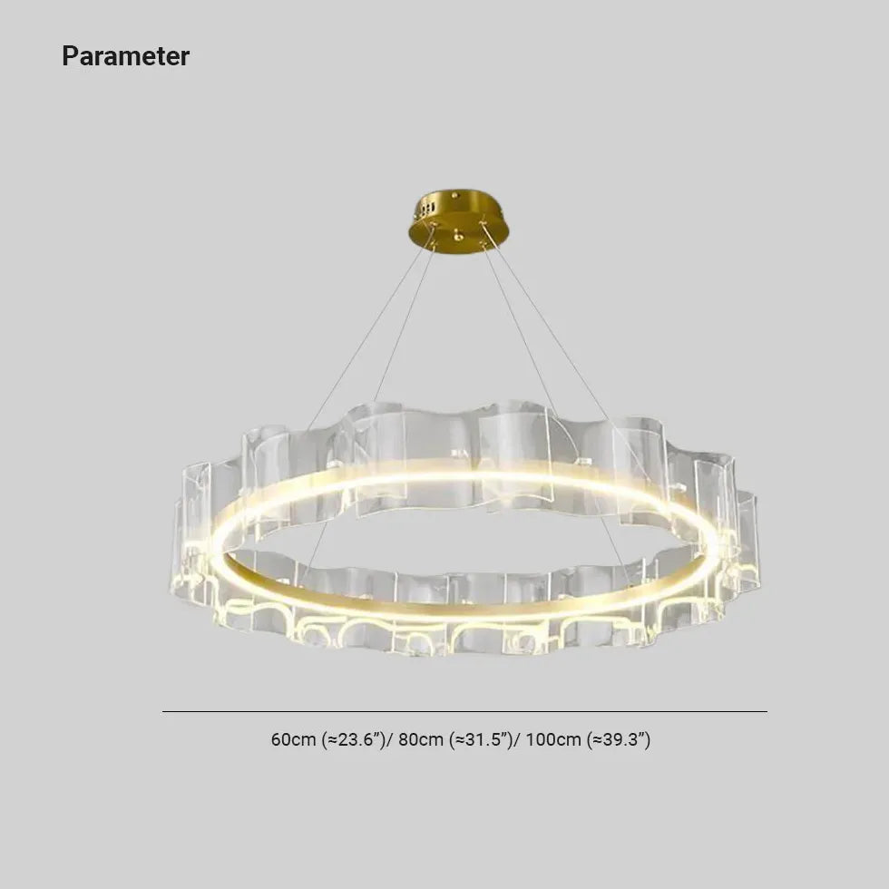 Hanglamp ringen goud golvende rand led