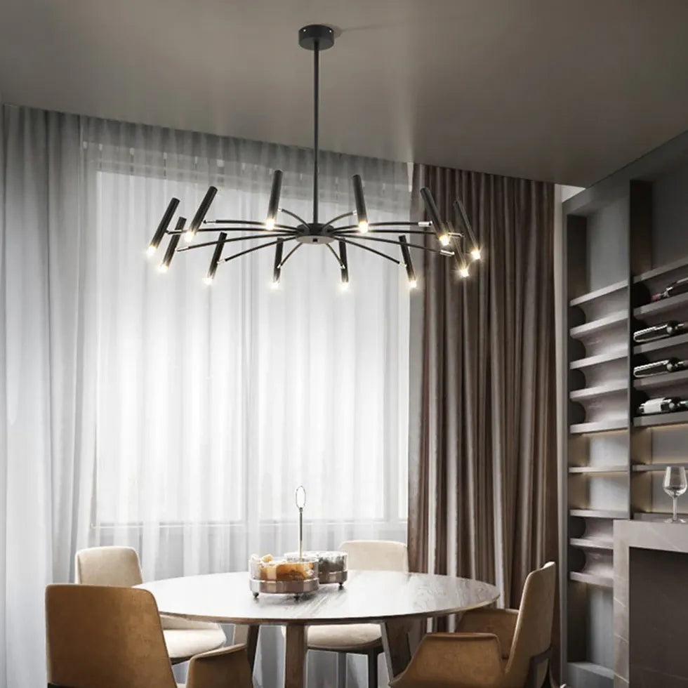 Zwart kroonluchter moderne led voor woonkamer